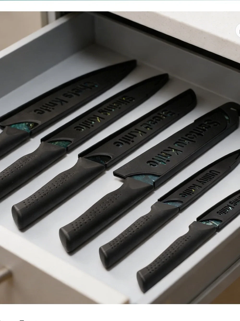 👨‍🍳🍴👩‍🍳  NULAS Knife Set, 6-PC Colorful Green Marble Pattern Knife Set. 👨‍🍳🍴👩‍🍳